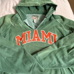 Stadium Athletics Green Hoodie with Miami Logo